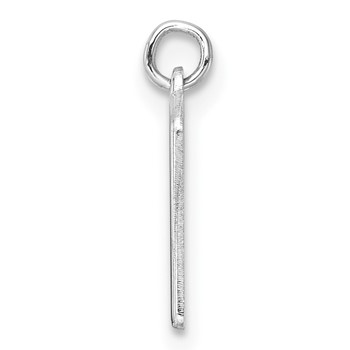 Sterling Silver/Rhodium-Plated Upper-case Letter U Epoxy Initial Charm — alternate view