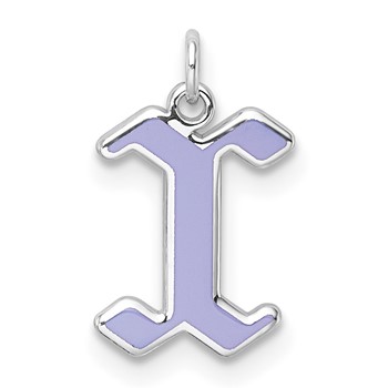 10k White Gold Upper-case Letter X Epoxy Initial Charm