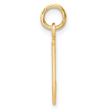 14k Yellow Gold Letter J Line Epoxy Initial Charm — alternate view