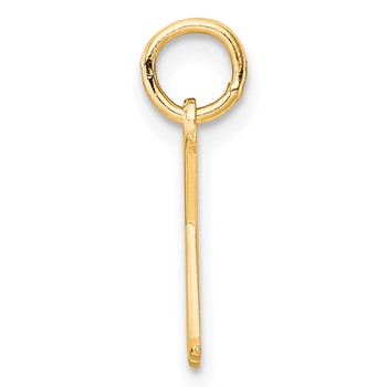 14k Yellow Gold Letter K Line Epoxy Initial Charm — alternate view