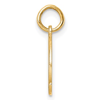 14k Yellow Gold Letter Q Line Epoxy Initial Charm — alternate view