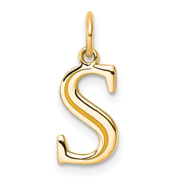 Sterling Silver/Gold-Plated Letter S Line Epoxy Initial Charm