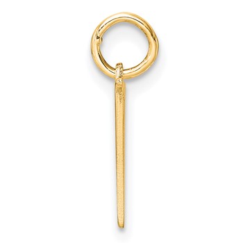 14k Yellow Gold Letter V Line Epoxy Initial Charm — alternate view