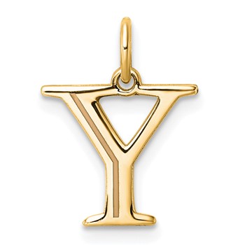 Sterling Silver/Gold-Plated Letter Y Line Epoxy Initial Charm