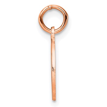 Sterling Silver/Rose Gold-Plated Letter O Line Epoxy Initial Charm — alternate view