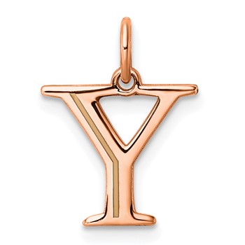 Sterling Silver/Rose Gold-Plated Letter Y Line Epoxy Initial Charm