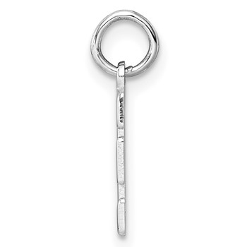 Sterling Silver/Rhodium-Plated Letter E Line Epoxy Initial Charm — alternate view