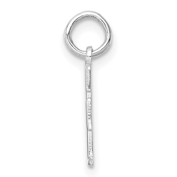 Sterling Silver/Rhodium-Plated Letter F Line Epoxy Initial Charm — alternate view