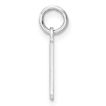 Sterling Silver/Rhodium-Plated Letter H Line Epoxy Initial Charm — alternate view