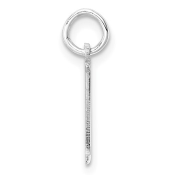 Sterling Silver/Rhodium-Plated Letter I Line Epoxy Initial Charm — alternate view