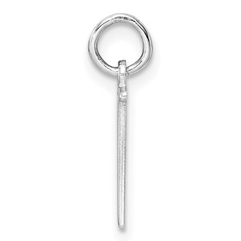 Sterling Silver/Rhodium-Plated Letter N Line Epoxy Initial Charm — alternate view