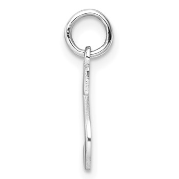 Sterling Silver/Rhodium-Plated Letter S Line Epoxy Initial Charm — alternate view