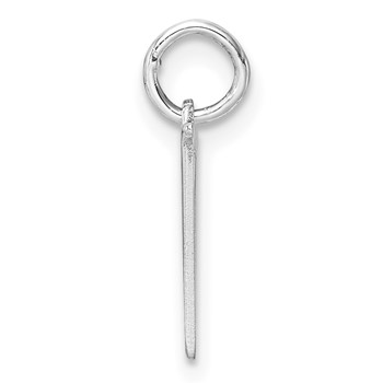 Sterling Silver/Rhodium-Plated Letter V Line Epoxy Initial Charm — alternate view