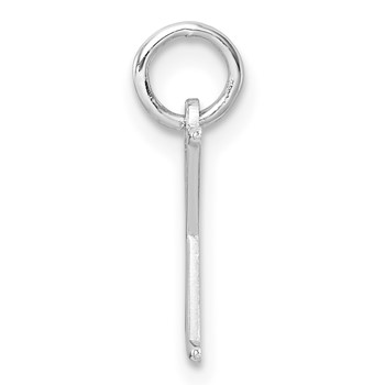 Sterling Silver/Rhodium-Plated Letter X Line Epoxy Initial Charm — alternate view