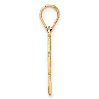 14k Yellow Gold Letter E Line Epoxy Initial Charm — alternate view