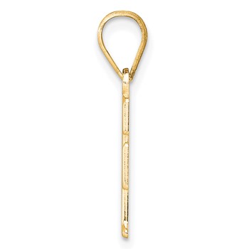 Sterling Silver/Gold-Plated Letter F Line Epoxy Initial Charm — alternate view