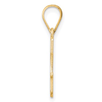 14k Yellow Gold Letter G Line Epoxy Initial Charm — alternate view