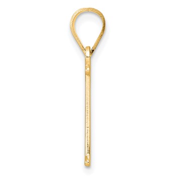 Sterling Silver/Gold-Plated Letter I Line Epoxy Initial Charm — alternate view