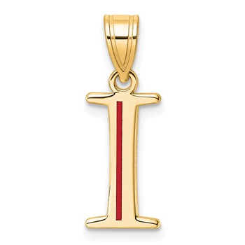 Sterling Silver/Gold-Plated Letter I Line Epoxy Initial Charm