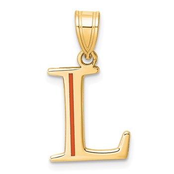 Sterling Silver/Gold-Plated Letter L Line Epoxy Initial Charm