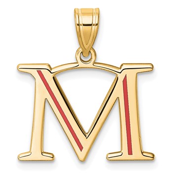 Sterling Silver/Gold-Plated Letter M Line Epoxy Initial Charm