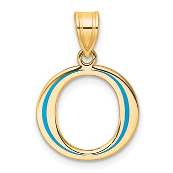 Sterling Silver/Gold-Plated Letter O Line Epoxy Initial Charm
