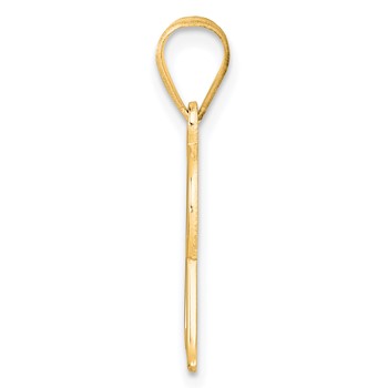 10k Yellow Gold Letter R Line Epoxy Initial Charm — alternate view