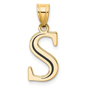 Sterling Silver/Gold-Plated Letter S Line Epoxy Initial Charm