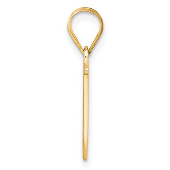 10k Yellow Gold Letter U Line Epoxy Initial Charm — alternate view