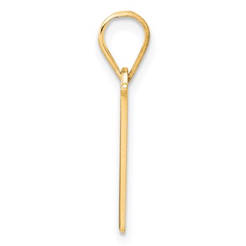 10k Yellow Gold Letter V Line Epoxy Initial Charm — alternate view