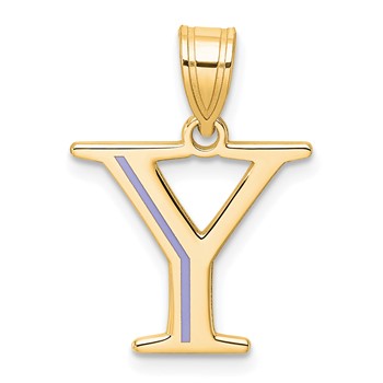 10k Yellow Gold Letter Y Line Epoxy Initial Charm