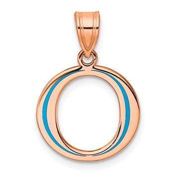 Sterling Silver/Rose Gold-Plated Letter O Line Epoxy Initial Charm