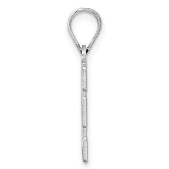 10k White Gold Letter E Line Epoxy Initial Charm — alternate view