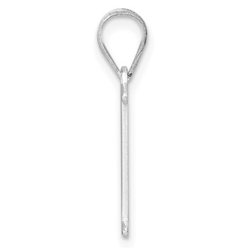 10k White Gold Letter H Line Epoxy Initial Charm — alternate view