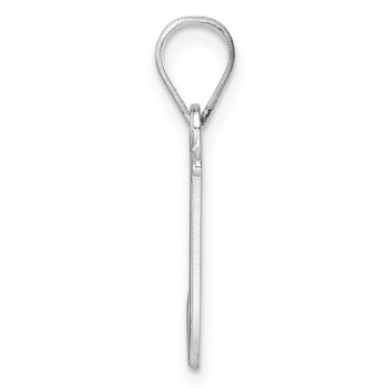 Sterling Silver/Rhodium-Plated Letter J Line Epoxy Initial Charm — alternate view