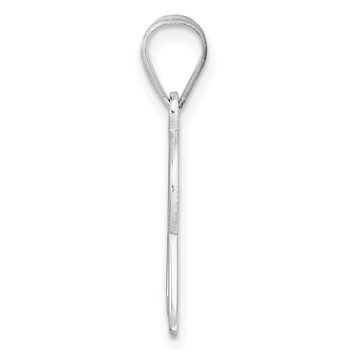 Sterling Silver/Rhodium-Plated Letter R Line Epoxy Initial Charm — alternate view