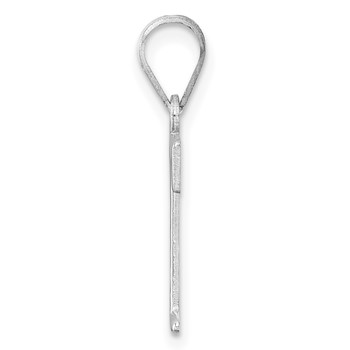 14k White Gold Letter T Line Epoxy Initial Charm — alternate view