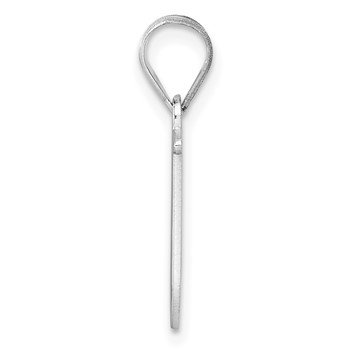 Sterling Silver/Rhodium-Plated Letter U Line Epoxy Initial Charm — alternate view