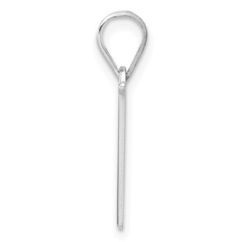 14k White Gold Letter V Line Epoxy Initial Charm — alternate view