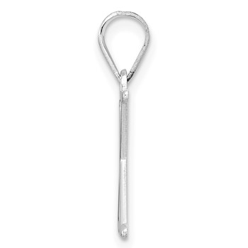 14k White Gold Letter X Line Epoxy Initial Charm — alternate view