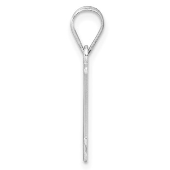 14k White Gold Letter Z Line Epoxy Initial Charm — alternate view