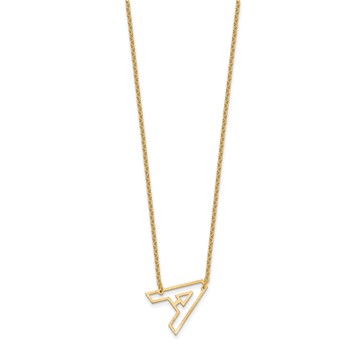 Sterling Silver/Gold-plated Sideways Cut-out Initial A Necklace — alternate view