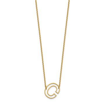 Sterling Silver/Gold-Plated Sideways Cut Out Initial C Necklace — alternate view