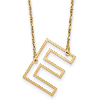 Sterling Silver/Gold-Plated Sideways Cut Out Initial E Necklace