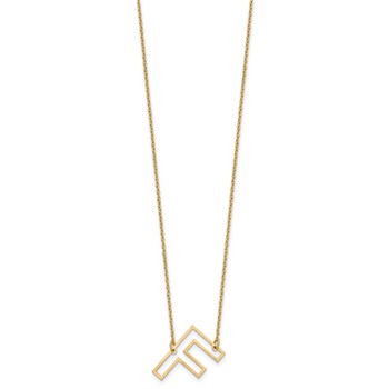 Sterling Silver/Gold-Plated Sideways Cut Out Initial F Necklace — alternate view