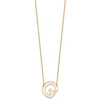 Sterling Silver/Gold-Plated Sideways Cut Out Initial G Necklace — alternate view