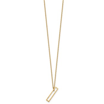 Sterling Silver/Gold-Plated Sideways Cut Out Initial I Necklace — alternate view