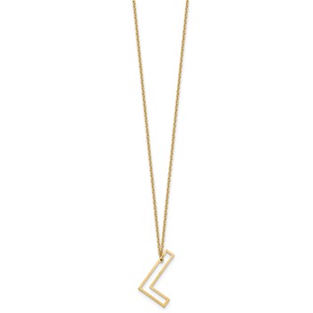 Sterling Silver/Gold-Plated Sideways Cut Out Initial L Necklace — alternate view