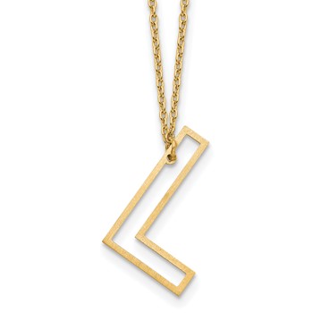 Sterling Silver/Gold-Plated Sideways Cut Out Initial L Necklace