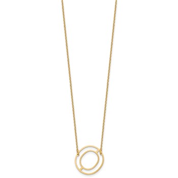Sterling Silver/Gold-Plated Sideways Cut Out Initial O Necklace — alternate view